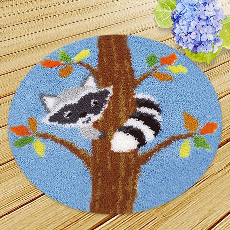 New Decorative Flower Carpet Crocheting Kit DIY Cushion Carpet Flower Latch Hook Rug Kit Needlework Crocheting Embroidery