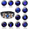 Charm Jewelry 12 Zodiac Weave Bracelets for Women Vintage Multi-layer Stainless Steel 12 Constellations Leather Bracelet