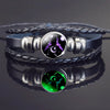 Glow In The Dark Constellation Gemini Bracelet  Braided Leather Bracelet Zodiac Gemini Jewelry Birthday Present
