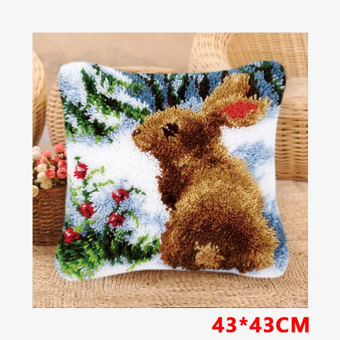 Flower Latch Hook Kit Cute Knooppakket Kussen Knopen Pillow Button Smyrna Knooppakket Needlework Button Packagek Linkhaak Kussen
