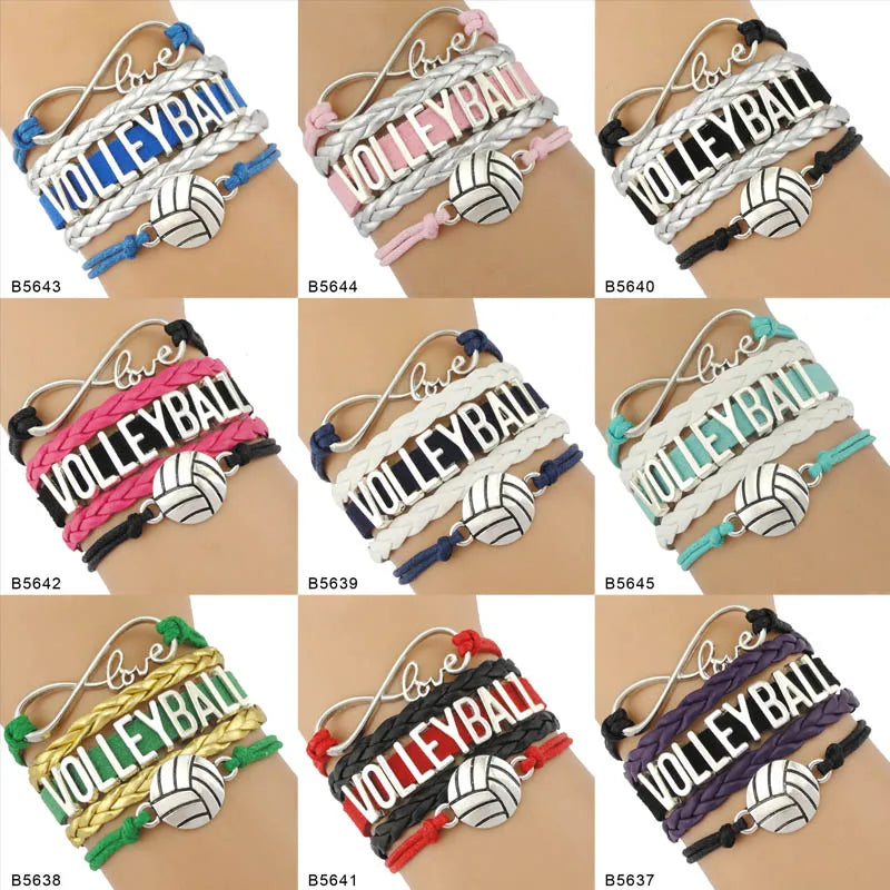 Trendy Infinity Love Volleyball Sports Fans Gift Jewelry Drop Shipping Christmas Gift Men&#39;s Bracelets for Women