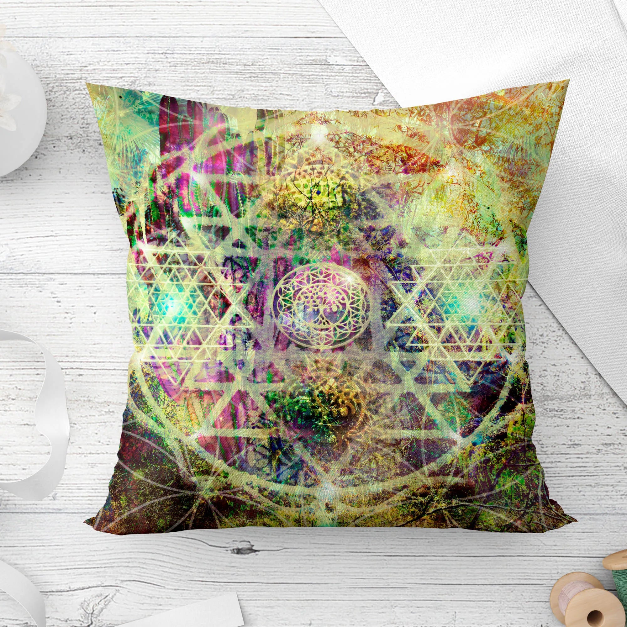 Mandala Decorative Sun and moon Pillow Cushion Covers Pillowcase Cushions for Sofa Polyester Pillowcover cmyk decorative  cover