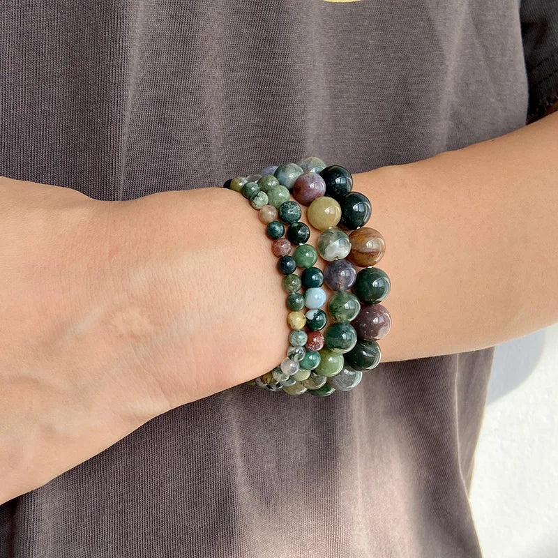 4 6 8 10 MM Beads Bracelet Natural Stone Stretch Bracelets