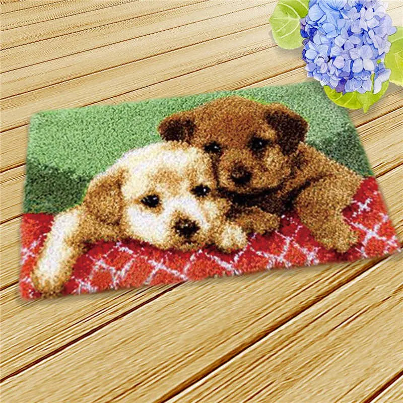 New Decorative Flower Carpet Crocheting Kit DIY Cushion Carpet Flower Latch Hook Rug Kit Needlework Crocheting Embroidery