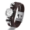 YIZIZAI Fashion Bracelete Genuine Leather Multilayer Anchor Bracelet Men Vintage Punk Rock Women Alloy Beads Nautical Jewelry