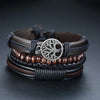 Vnox Mix 4Pcs/ Set Braided Wrap Leather Bracelets for Men Women