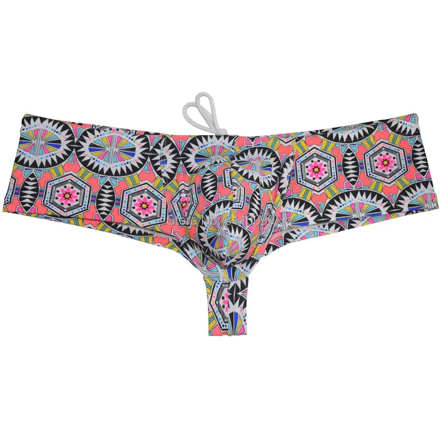 Men's Pouch Heighten Swim Cheeky Boxer Swimwear Brazilain Bikini Trunks