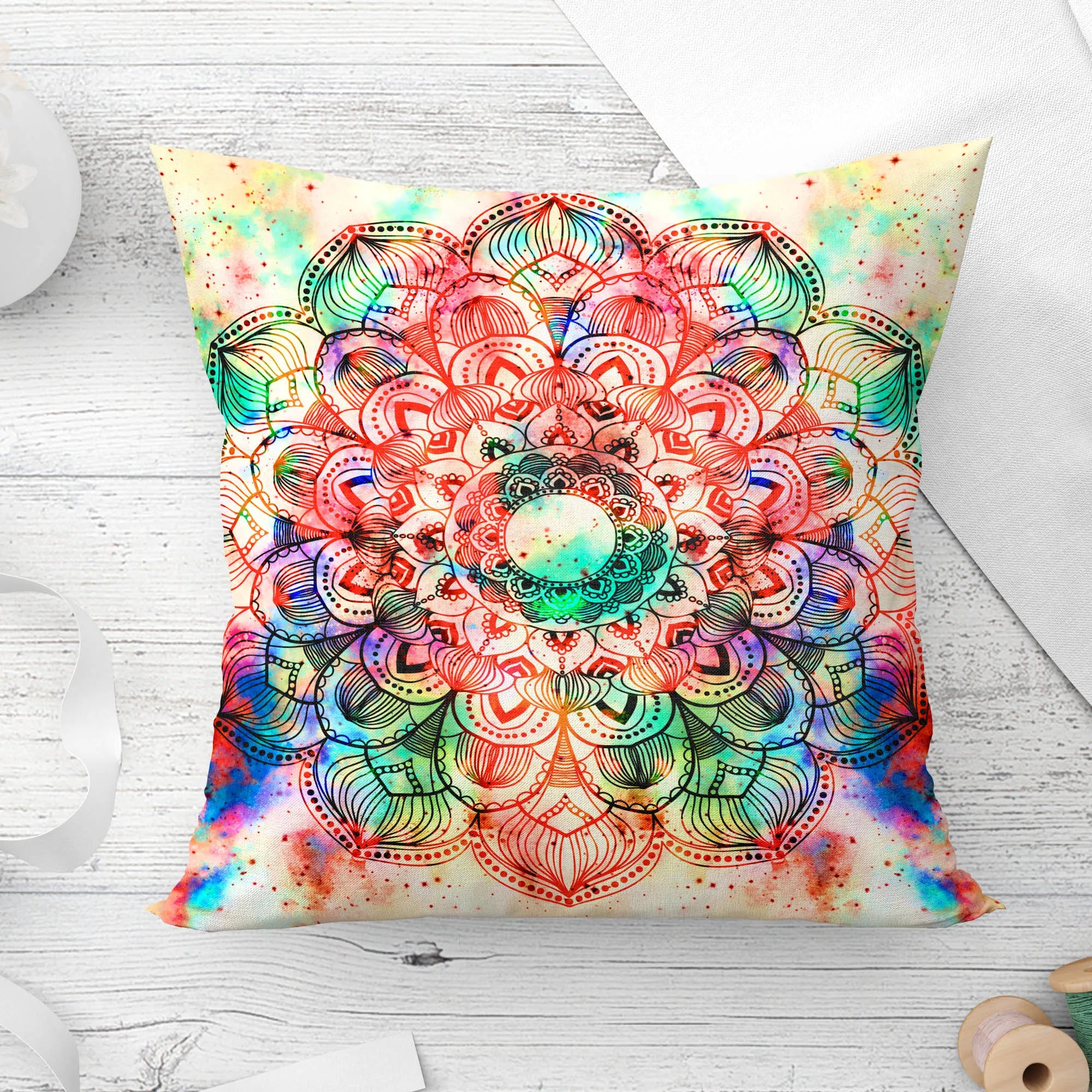 Mandala Decorative Sun and moon Pillow Cushion Covers Pillowcase Cushions for Sofa Polyester Pillowcover cmyk decorative  cover