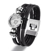 YIZIZAI Fashion Bracelete Genuine Leather Multilayer Anchor Bracelet Men Vintage Punk Rock Women Alloy Beads Nautical Jewelry