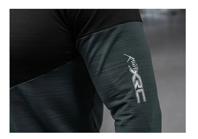 Mens Gym Compression Shirt Male Rashgard Fitness Long Sleeves Running Clothes