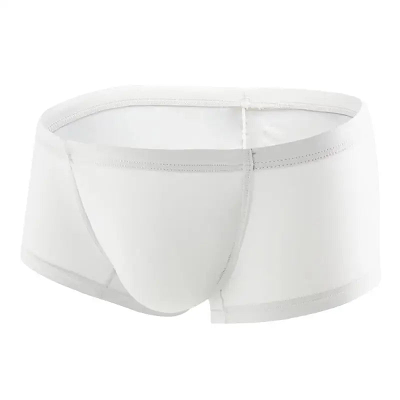 Sexy Men Underwear Boxers Solid Thin Ice Silk Panties Man Breathable Low Waist U Convex Pouch Underpants Male Cueca Calzoncillo