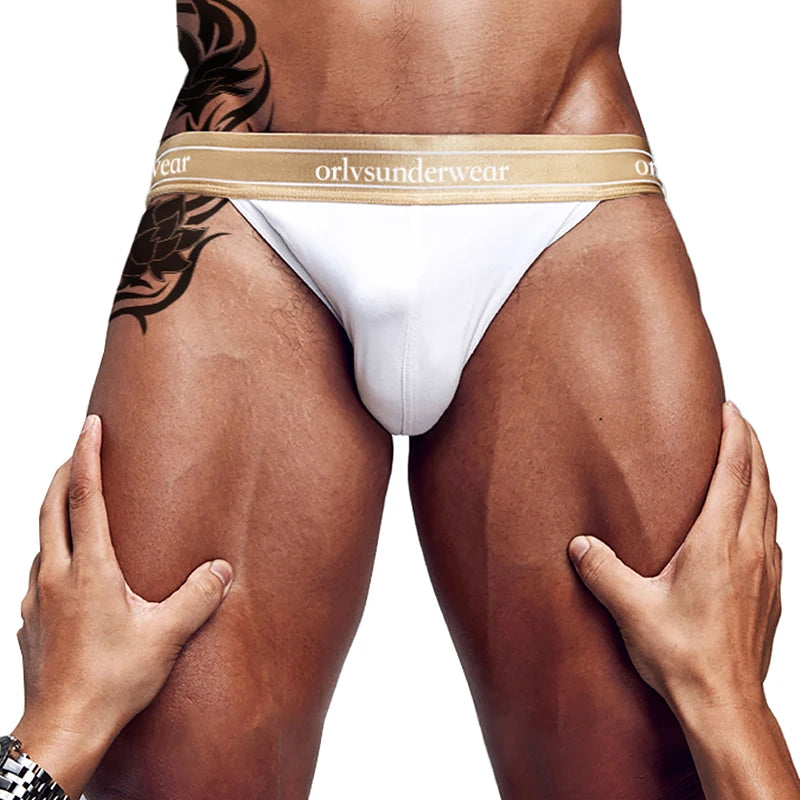 ORLVS Sexy Briefs Men Cotton Underwear Male Panties U convex Design Big Pouch Men Sexy Jockstrap Fashion Underpants