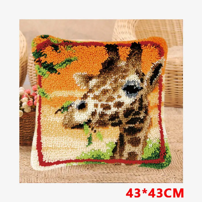 Flower Latch Hook Kit Cute Knooppakket Kussen Knopen Pillow Button Smyrna Knooppakket Needlework Button Packagek Linkhaak Kussen
