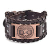 Trendy Viking Bracelet Nordic Rune Compass God Bird Charm Men's Bracelet New Fashion Leather Woven Jewelry Accessorie Party Gift