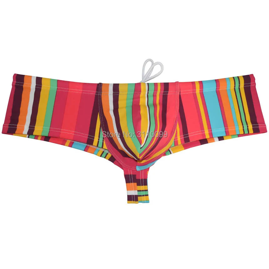 Men's Pouch Heighten Swim Cheeky Boxer Swimwear Brazilain Bikini Trunks
