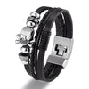 YIZIZAI Fashion Bracelete Genuine Leather Multilayer Anchor Bracelet Men Vintage Punk Rock Women Alloy Beads Nautical Jewelry