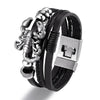 YIZIZAI Fashion Bracelete Genuine Leather Multilayer Anchor Bracelet Men Vintage Punk Rock Women Alloy Beads Nautical Jewelry