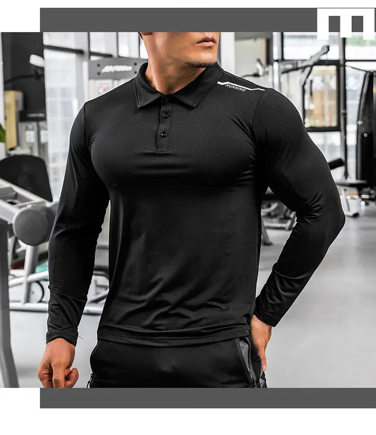 Mens Gym Compression Shirt Male Rashgard Fitness Long Sleeves Running Clothes