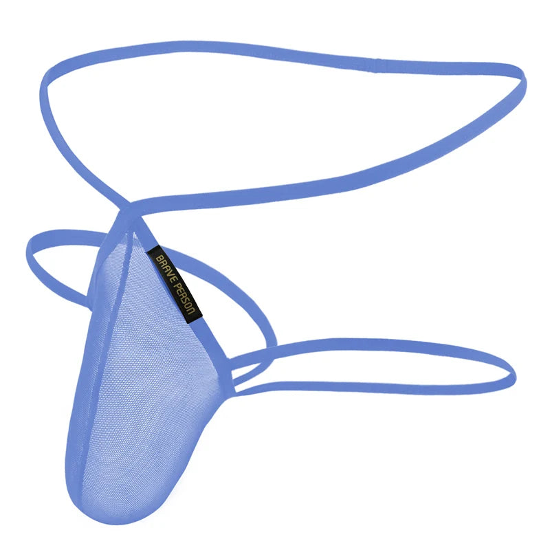 BRAVE PERSON Sexy Transparent Men's Briefs Thongs Jockstrap Penis Pouch Mesh Breathable Underwear Men Low-waist Gay G-string