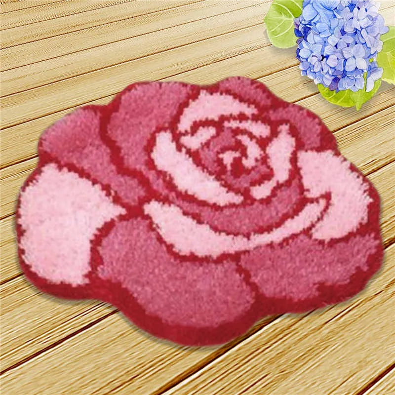 New Decorative Flower Carpet Crocheting Kit DIY Cushion Carpet Flower Latch Hook Rug Kit Needlework Crocheting Embroidery