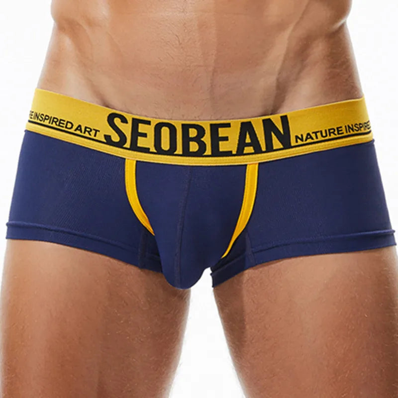 SEOBEAN  Mesh Breathable Men's Boxers Sexy Underwear Boxer Shorts Men Underpants Boxershorts Male Panties Boxer for Man