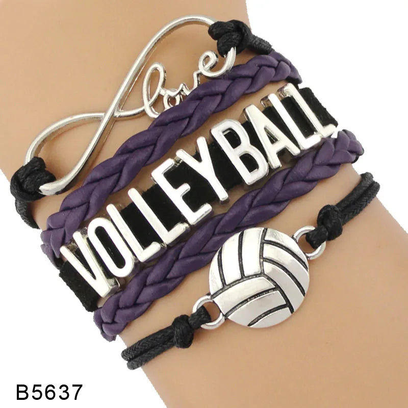 Trendy Infinity Love Volleyball Sports Fans Gift Jewelry Drop Shipping Christmas Gift Men&#39;s Bracelets for Women