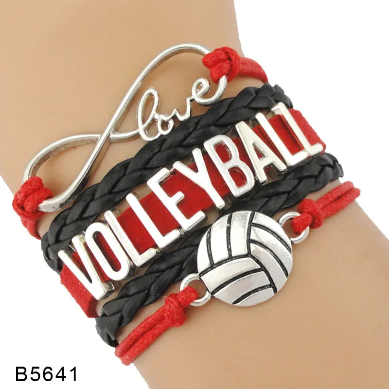Trendy Infinity Love Volleyball Sports Fans Gift Jewelry Drop Shipping Christmas Gift Men&#39;s Bracelets for Women
