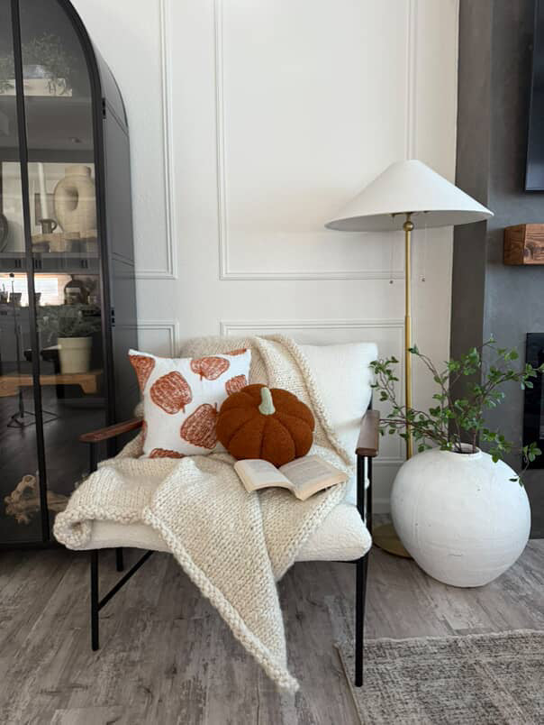 11” Jumbo Sherpa Orange Pumpkin Pillow