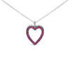 18K 1/3 Cttw Diamond and Red Ruby Open Heart with Black Rhodium 18" Pendant Necklace (G-H Color, VS2-SI1 Clarity)