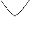 Sterling Silver Diamond Accent Black Spinel Bead Station Necklace