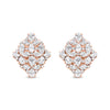 18K Rose Gold 8 1/3 Cttw Pear and Round Diamond Floral Cluster Omega Earrings (F-G Color, VS1-VS2 Clarity)