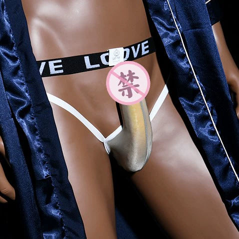 Men Shiny Hip-Exposed Double T-Back Jockstrap