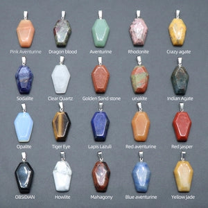 Gemstone Coffin Necklace