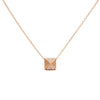 14K Yellow Gold 1/4 Cttw Diamond Matte Finished Pyramid Pendant Necklace (G-H Color, SI1-SI2 Clarity) - 18 Inches