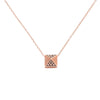 14K Rose Gold 1/4 Cttw Brown Diamond Matte Finished Pyramid Pendant Necklace (Brown Color, SI1-SI2 Clarity) - 18" Inches