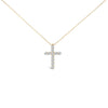14K White Gold 1/2 Cttw Lab Grown Diamond 11 Stone Cross Pendant Necklace