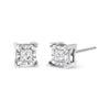 .925 Sterling Silver 1.0 Cttw Miracle Set Princess-cut Diamond Solitaire Stud Earrings (H-I Color, I2-I3 Clarity)