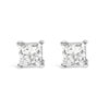 14K White Gold 1/2 Cttw Princess Cut Lab Grown Diamond Solitaire Stud Earrings (F-G Color, VS2-SI1 Clarity)