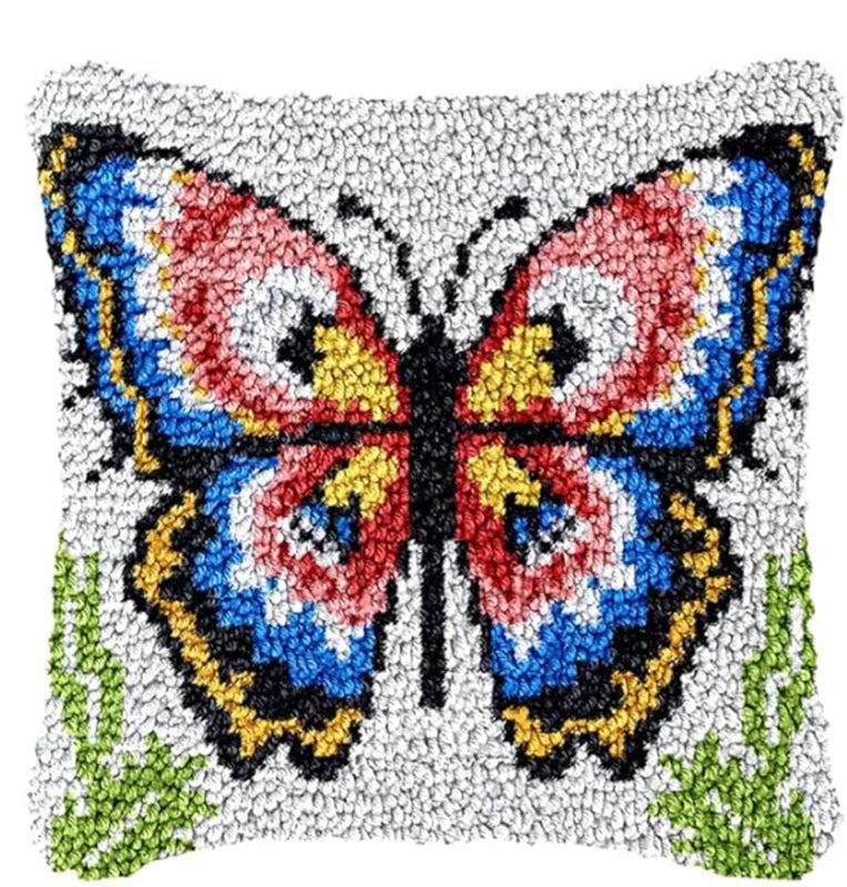 Flower Latch Hook Kit Cute Knooppakket Kussen Knopen Pillow Button Smyrna Knooppakket Needlework Button Packagek Linkhaak Kussen