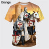 Fashion Retro Knights Templar 3D Printed Men's T-Shirts Summer Casual Streetwear Couple Tees Short Sleeve Tops Drop Shipping 5XL