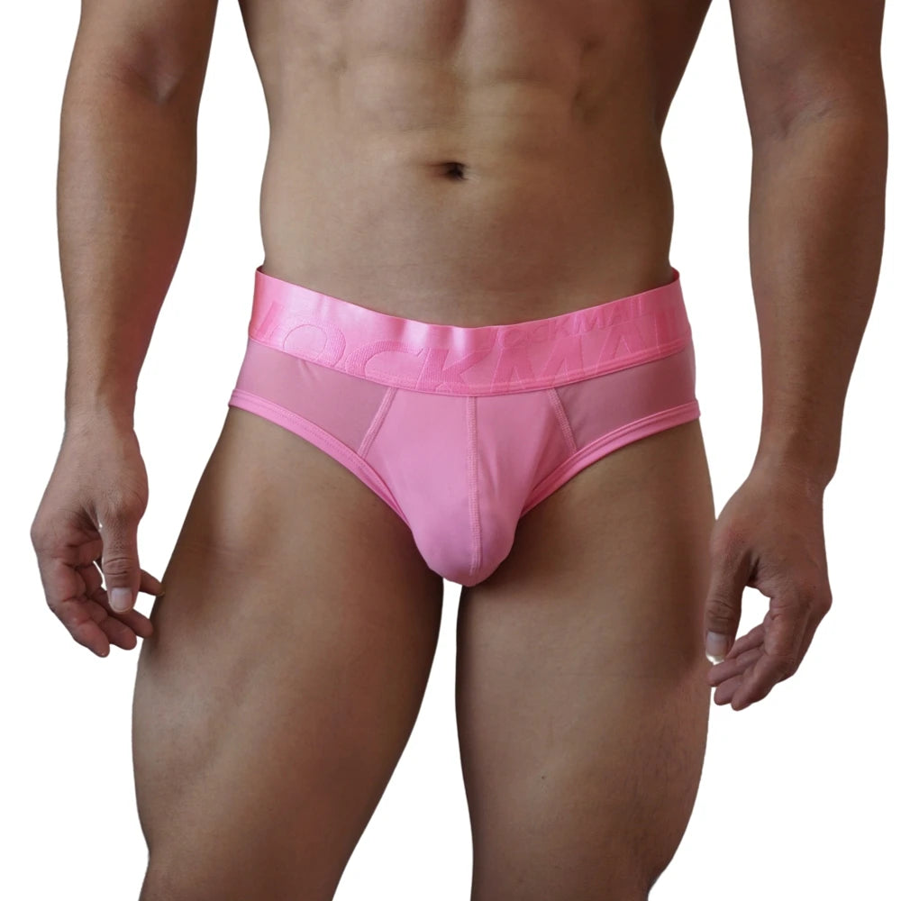 Breathable Mens Slip Bikini Jockstrap Briefs  Mens Panties Sexy Transparent Mesh Ice Silk Gay Men Underwear Sissy Men Underpants