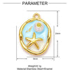 3pcs/Lot Stainless Steel Enamel Plam Flip Flop Shell Diy Charm Women Watermelon Strawberry Necklace Pendant Summer Ocean Jewelry