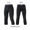Men's Sports 3/4 Cropped Pants Gym Running Leggings Male Joggings Elastic Compressions Sweatpant Football Basketball Trousers