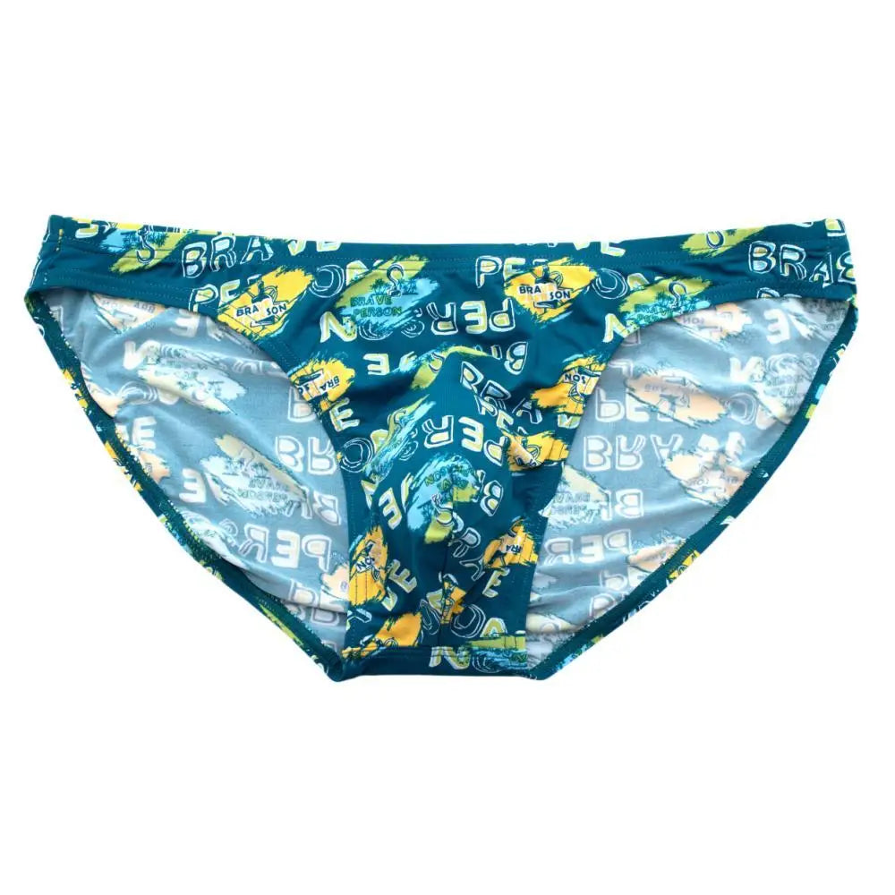 BRAVE PERSON Nylon Men's Briefs Sexy Underwear Print Underpants Briefs Male Panties Bikini Briefs