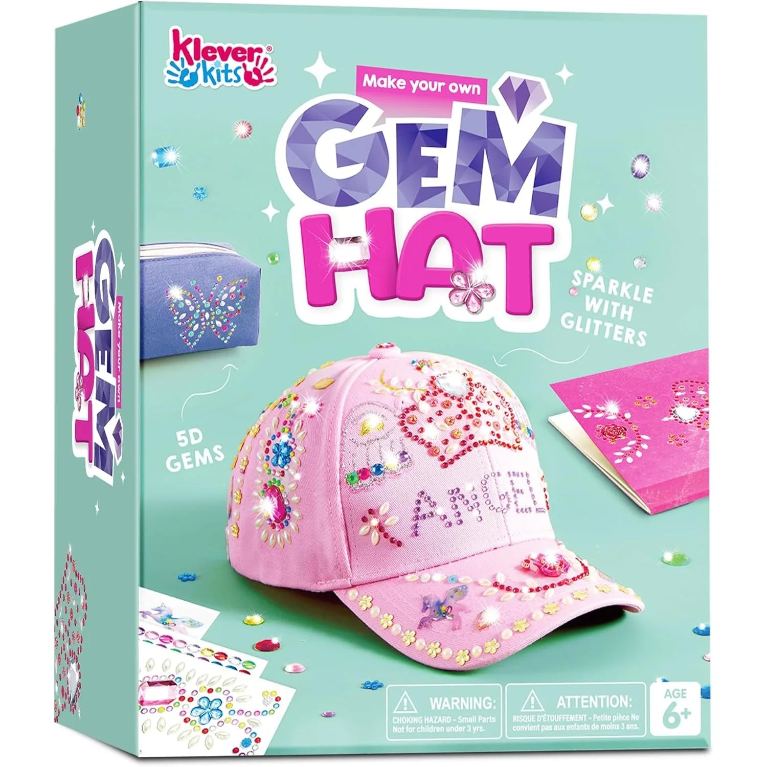 JOYFY DecorateYour Own Baseball Cap with 7 Sheets Gems Stickers Art & Crafts Kit Fun Creative DIY Toys for Kids Girls
