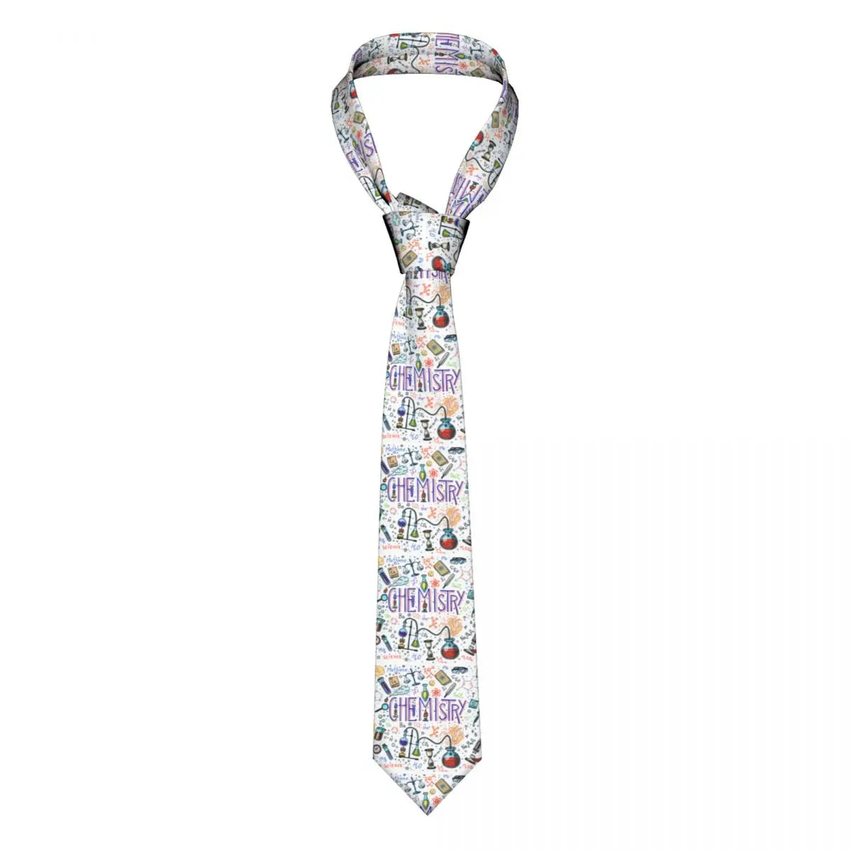 Custom Fashion Muppet Science Neckties for Men Silk Chemistry Elements Office Neck Ties