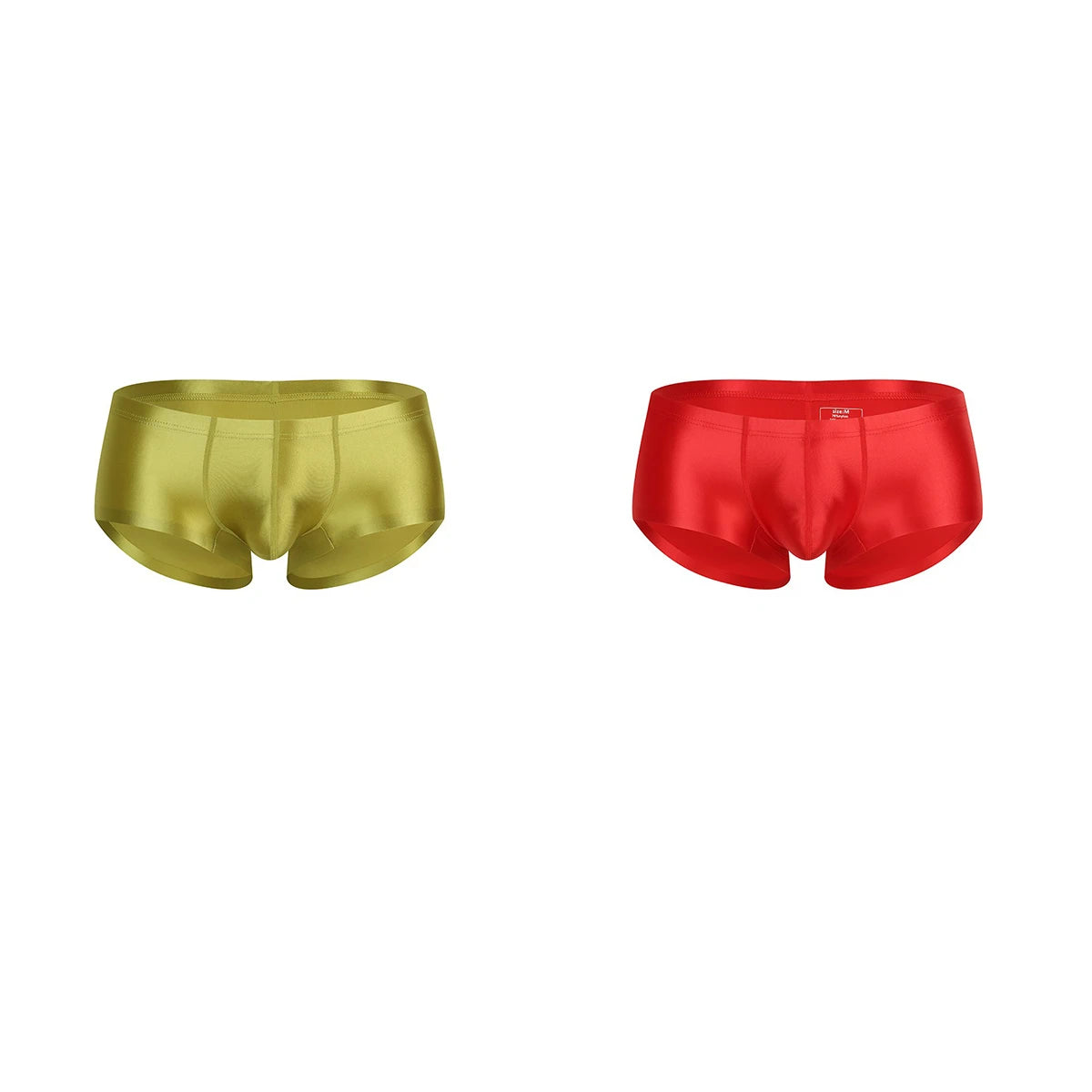 Men's Underwear Solid Color Shiny Silk-Smooth Boxer Shorts Low-Rise U-Cut Underpants