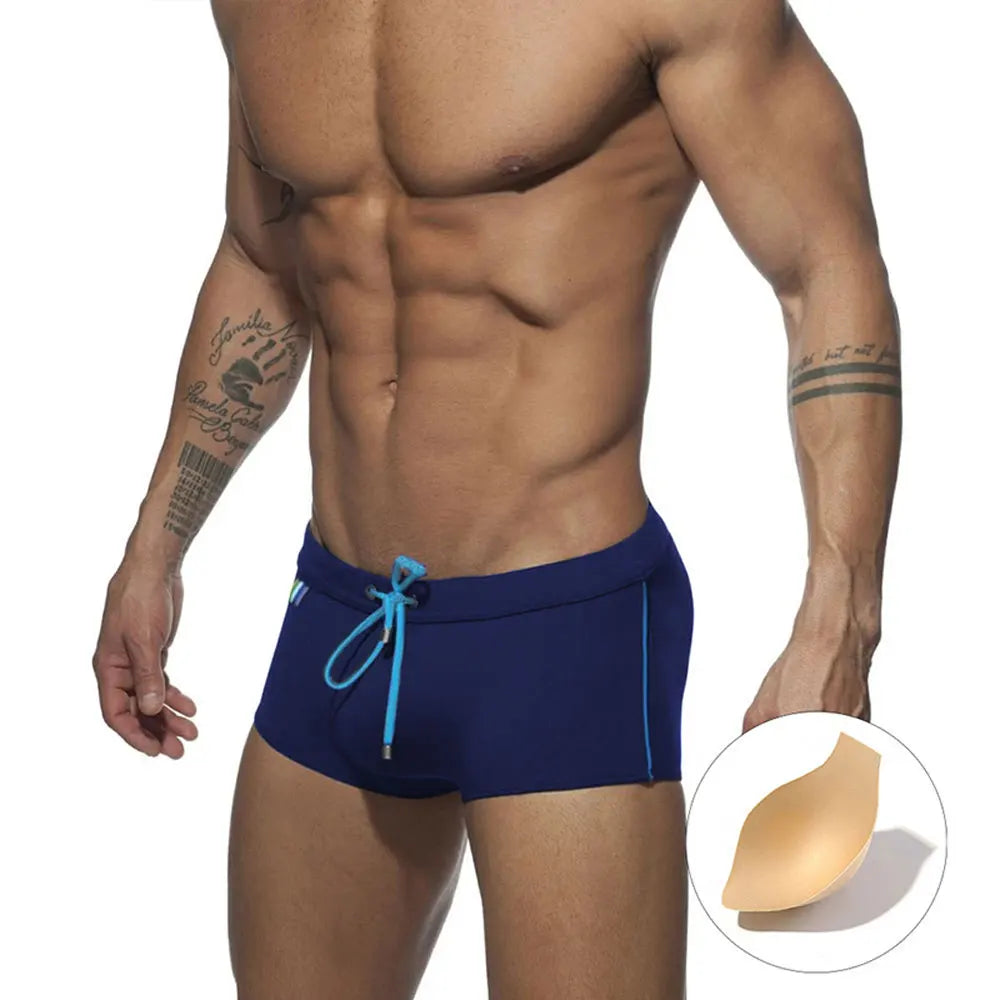 Sexy Briefs Swimming Trunks Tight Stretch Rainbow bathing suit men Brand Surf Summer Beach Sports Pants Push-up Men Swimwear