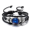 Luminous 12 Zodiac Constellation Sign Braided Couples Leather Bracelet For men Black Rope Charm Party Grow in the dark Jewelry