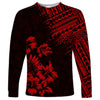 2024 new men's long-sleeved t-shirt 3d printed Polynesian flower print men's autumn tops casual round neck street t-shirt